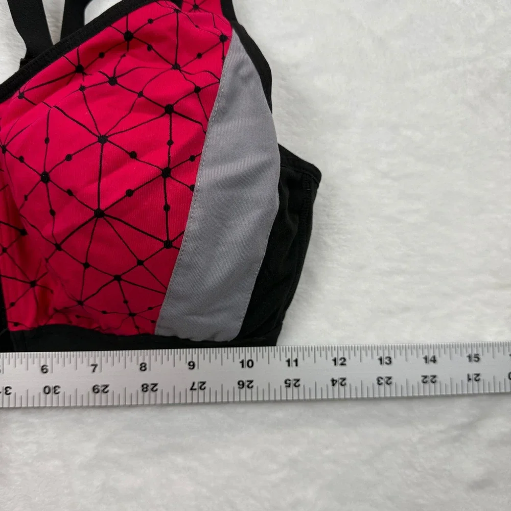 Victoria's Secret VSX Sport Bra Front Zip Padded Geo Print Activewear‎ 34D